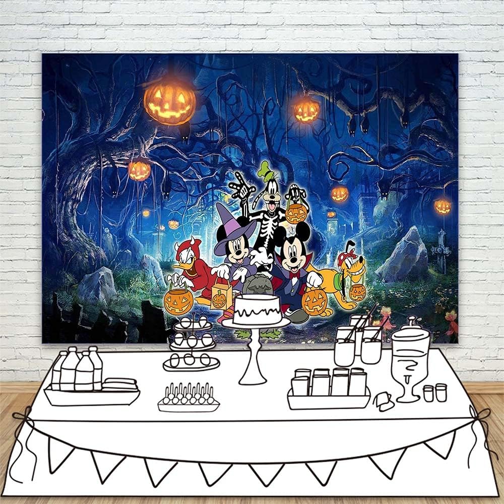Halloween Birthday Backdrop 5x3 Pumpkin Graveyard Halloween Theme Background for Kids Trick or Treat Friends Halloween Party Supplies