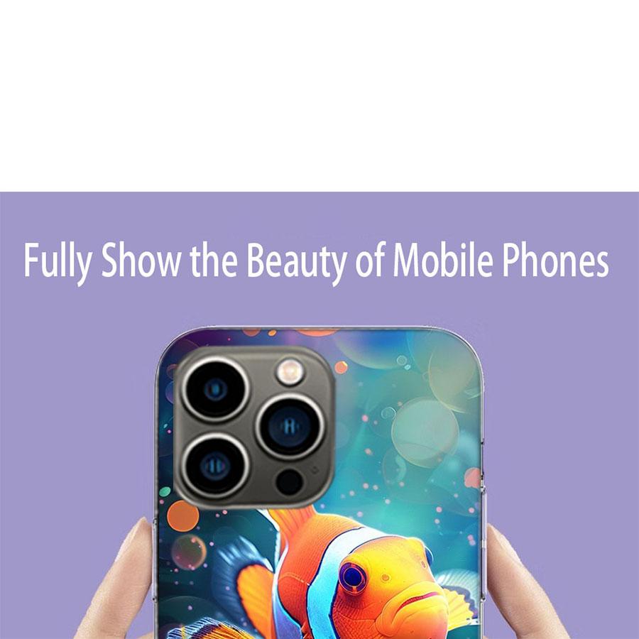Clownfish and Sea Anemone Phone Case For Iphone 17 Air 15 Pro 14 Plus 16 Pro Max 17E 16E 12 13 Mini 11 Cover Cute Fundas
