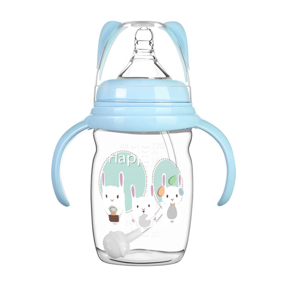 Silicone Nipple Baby PP Bottle Drop-resistant Baby Bottle With Handle  Feeding Utensils