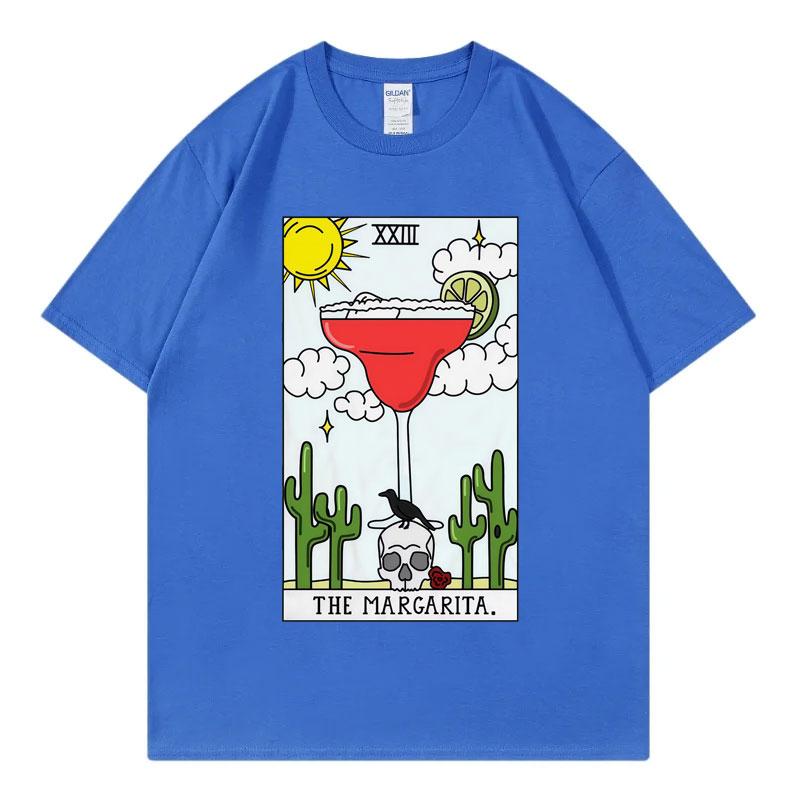 Margarita Tarot Reading Future Card Funny Meme T Shirt Fashion Y2k Short Sleeve Tshirts Unisex Unisex Casual Loose Cotton Tshirt