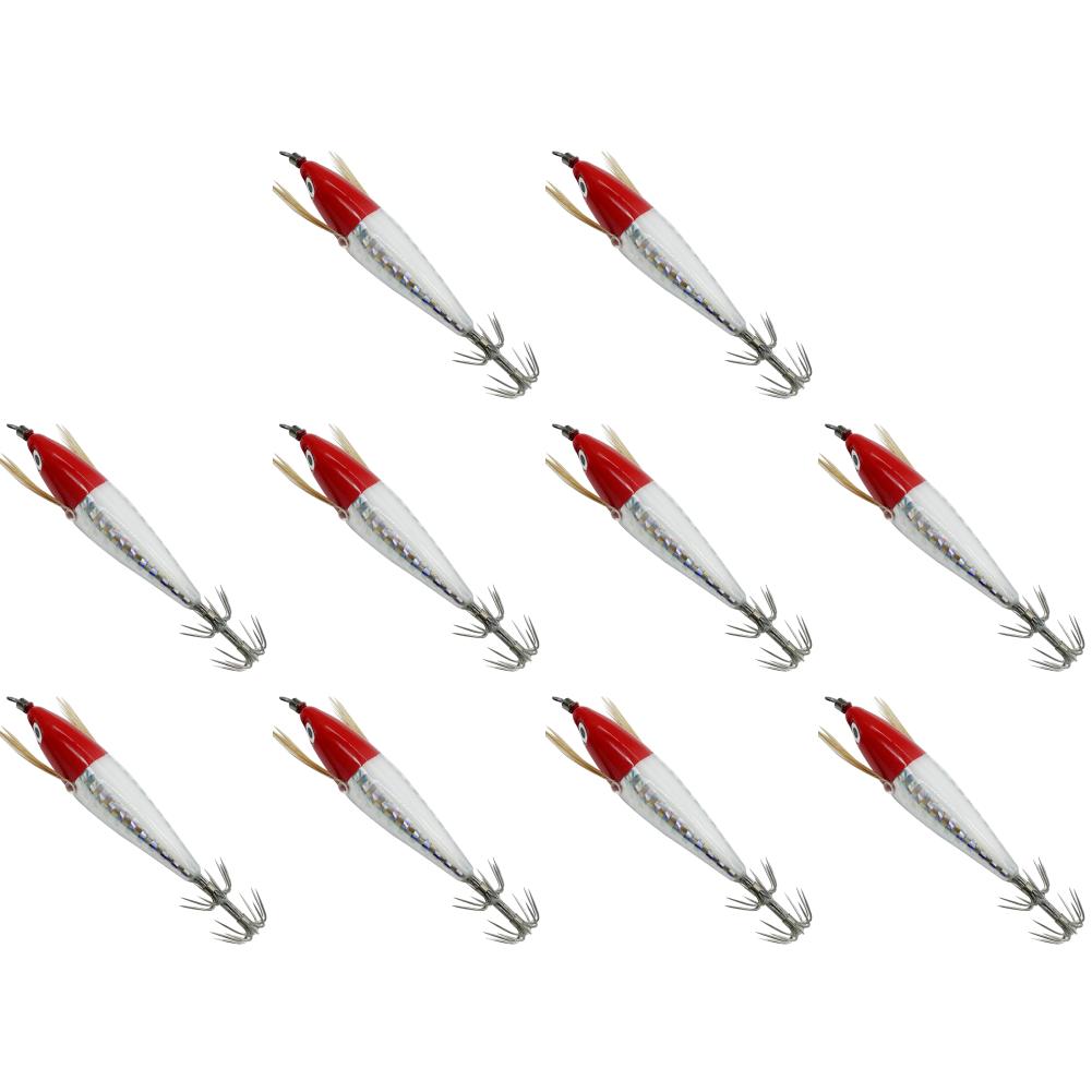 2-10PCS 5.5g Laser Luminous Floating Horizontal Wood Shrimp Lure Squid Jigging Shrimp Hook Octopus Cuttlefish Fishing Baits