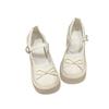 Fashion versatile thick-soled thick-heeled bow Mary Jane shoes women's shoes 2025 spring and autumn new comfortable high-heeled single shoes