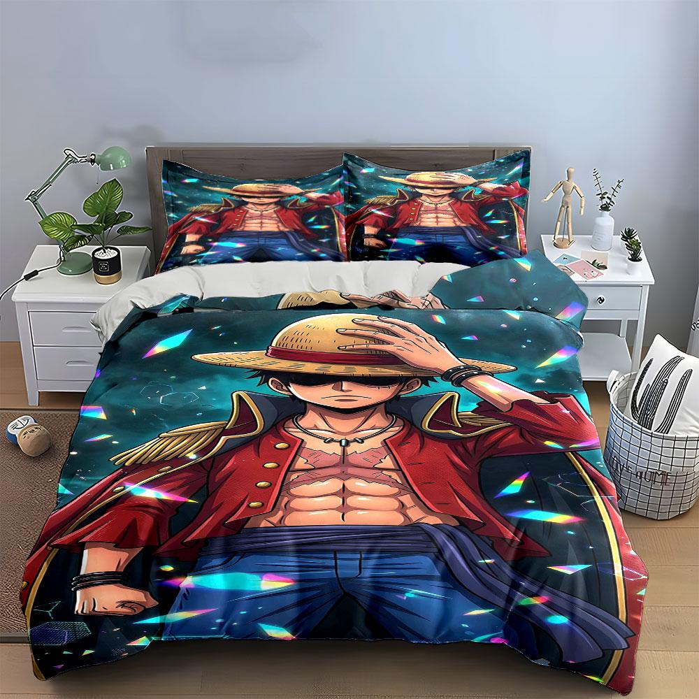 Anime Pirate Character Design Bedding Duvet Cover Set Duvet Cover Pillowcases (1*Duvet Cover 2*Pillowcases, Without Duvet Insert)