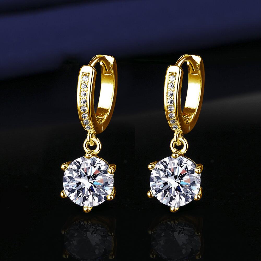 Elegante Mode Kwast Zesklauw Twee Karaat Imitatie Moissanite Oorbellen voor Vrouwen