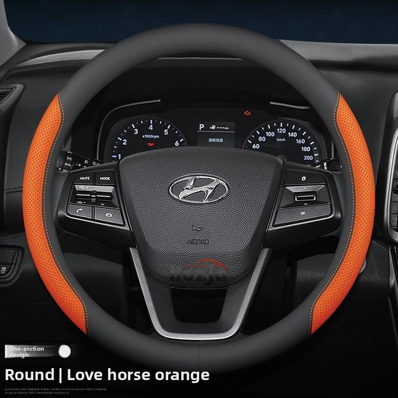 Kožený potah na volant do auta pro Hyundai Tucson Kona Elantra Santa Fe Sonata Creta Palisade Ioniq 5 2022 2023 2024 2025 2026