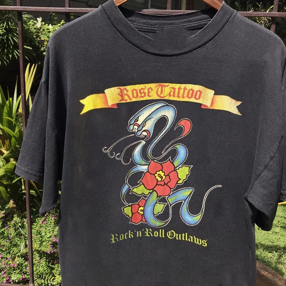 Rose Tattoo рокеры и бунтари   Размер S-5XL Унисекс Футболка XXXXL
