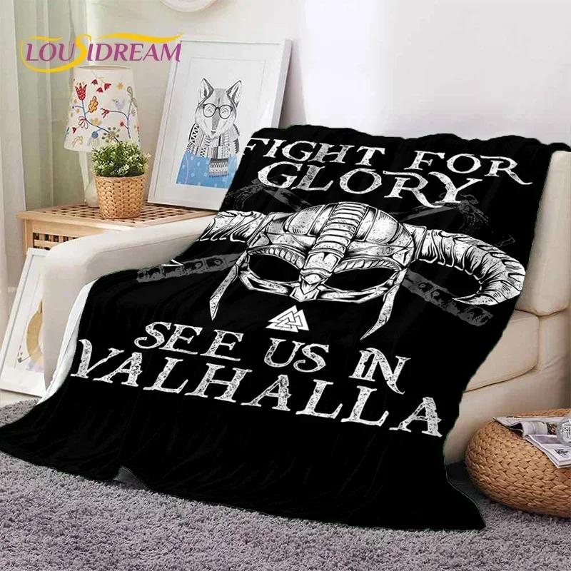 Nordic Viking Odin Valhalla Valknut Soft Flannel Blanket for Beds Bedroom Sofa Picnic,Throw Blanket for Outdoor Leisure Nap Gift