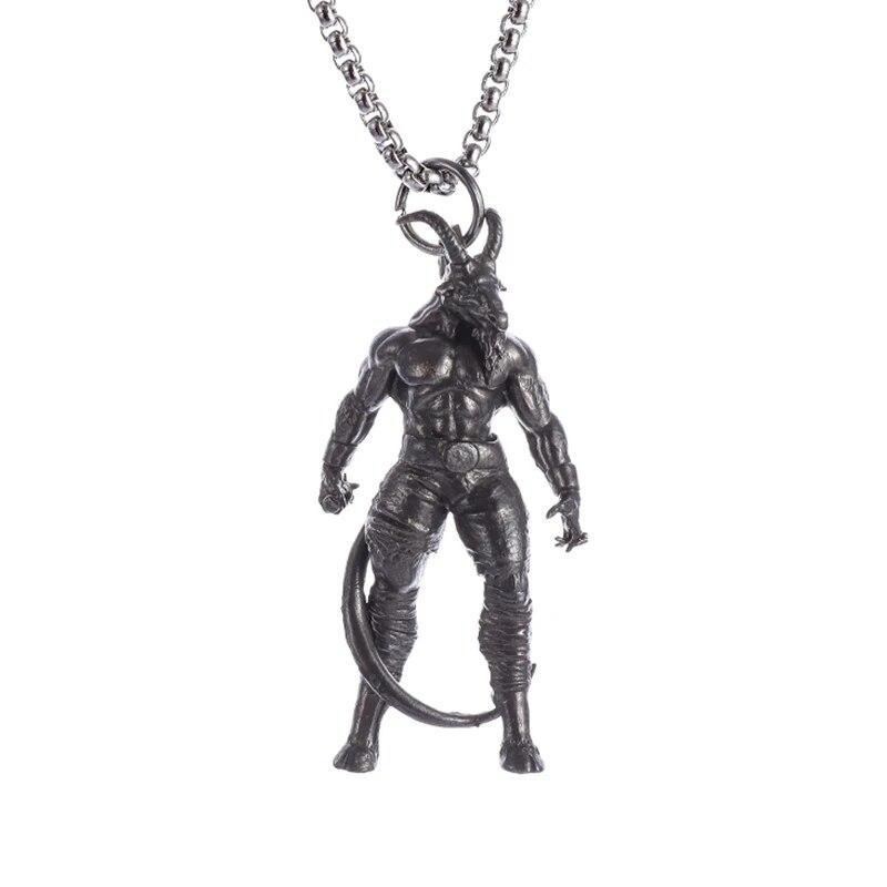 Collana con ciondolo a forma di testa di toro nordico punk retrò per uomo, gioielli classici con personalità animale