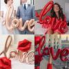 Red Ligatures Love Letter Foil Balloon Wedding Valentines Anniversary Party Decoration Wife Lover Romantic Props Surprise Gift