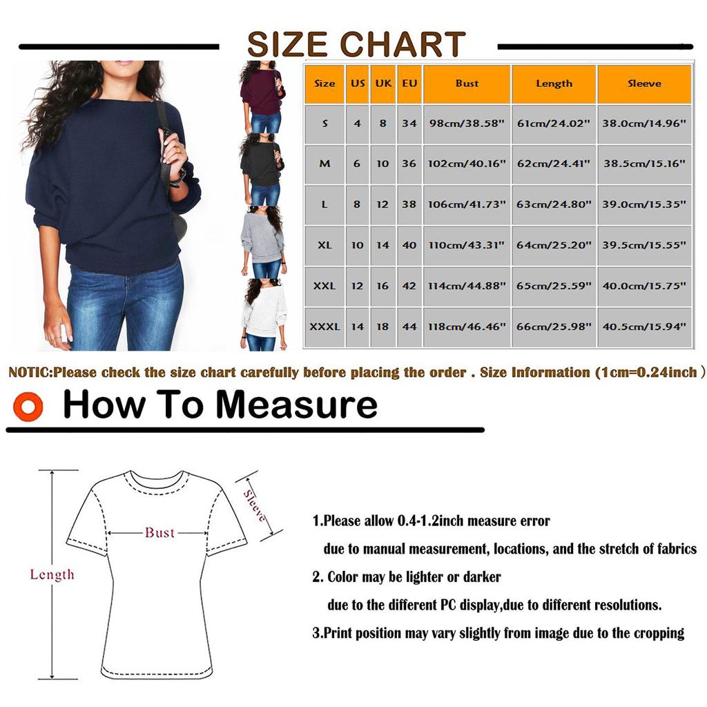 Women's Casual Loose Fit Solid Color Off Shoulder Batwing Long Sleeve Knit Pullover Sweater Lightweight Comfortable