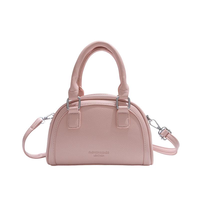 High-end Fashion Lychee Pattern Portable Bowling Bag Women 2025 New Retro Versatile Commuter Shoulder Messenger Bag