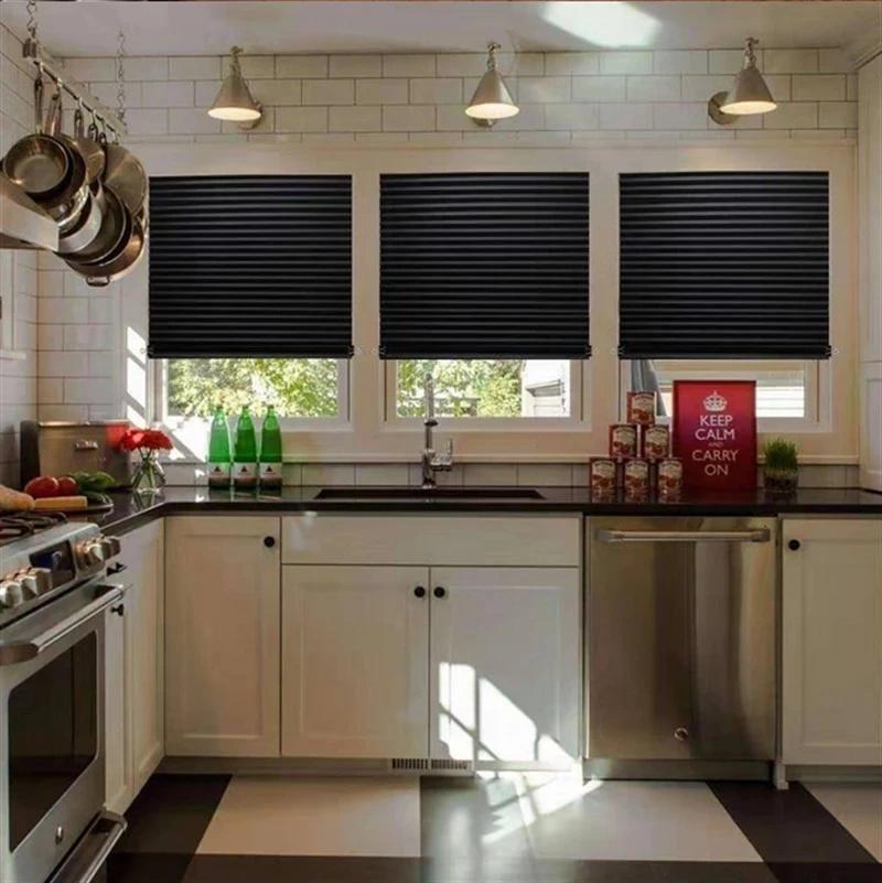 Pleated Window Blinds Temporary Window Shades Cordless Light Filtering Pleated Paper Shades Room Darkening Blind for Home Office