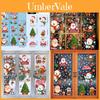Christmas Snowflake Decal Pvc Wall Sticker With Santa Reindeer Snowman For Holiday Decor