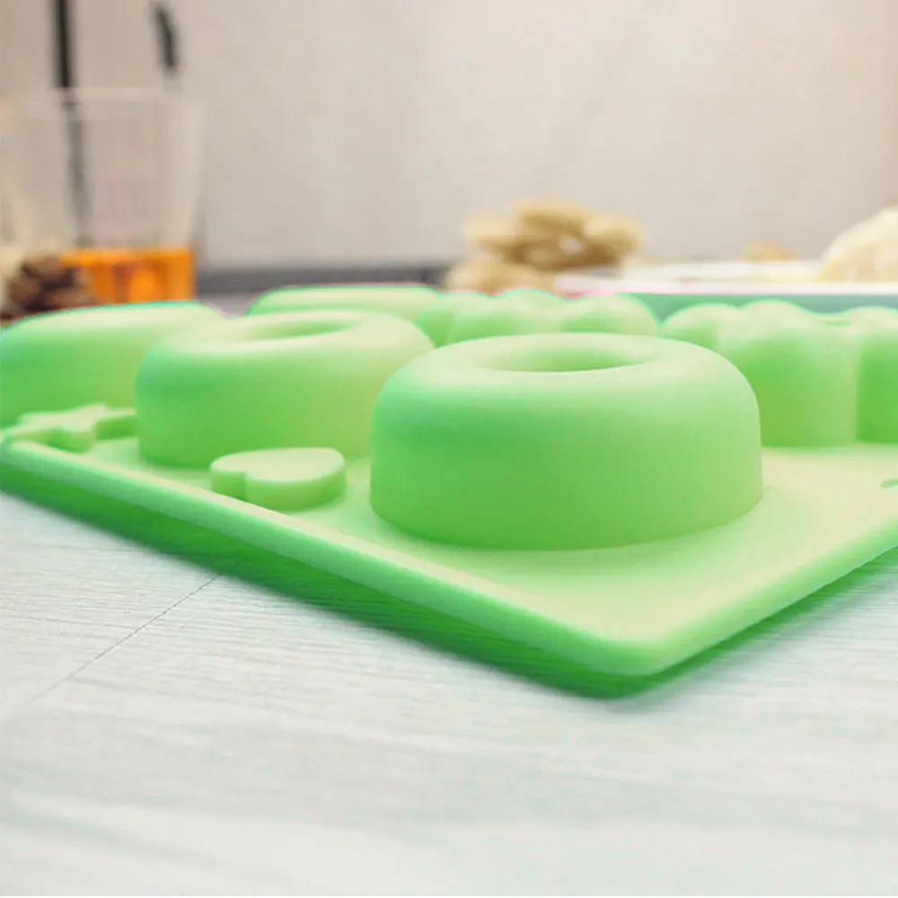 6 Holes Flower Doughnut Silicone Molds Hollow Sphere Mousse Cake Mould Easy Demold Soap Candle Making Tool Valentine’s Day Gifts