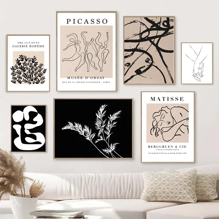 Matisse Picasso Minimalist Gallery Modern Minimalist Wall Art Print Canvas Painting for Living Room Modern Home Decor