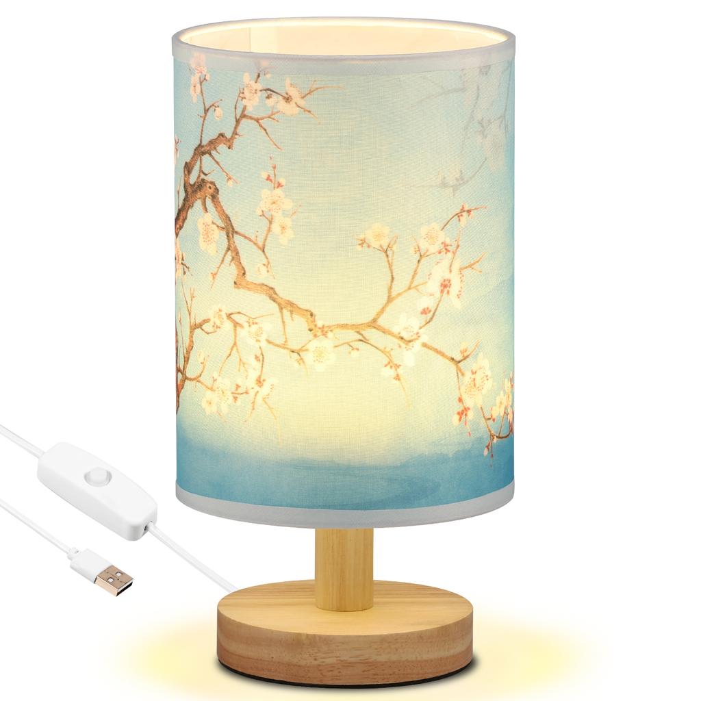 LED Table Lamps Simple Chinese Style Decoration Lamp USB Plug Night Light Fabric Lampshade Bedroom Bedside Lighting Home Decor