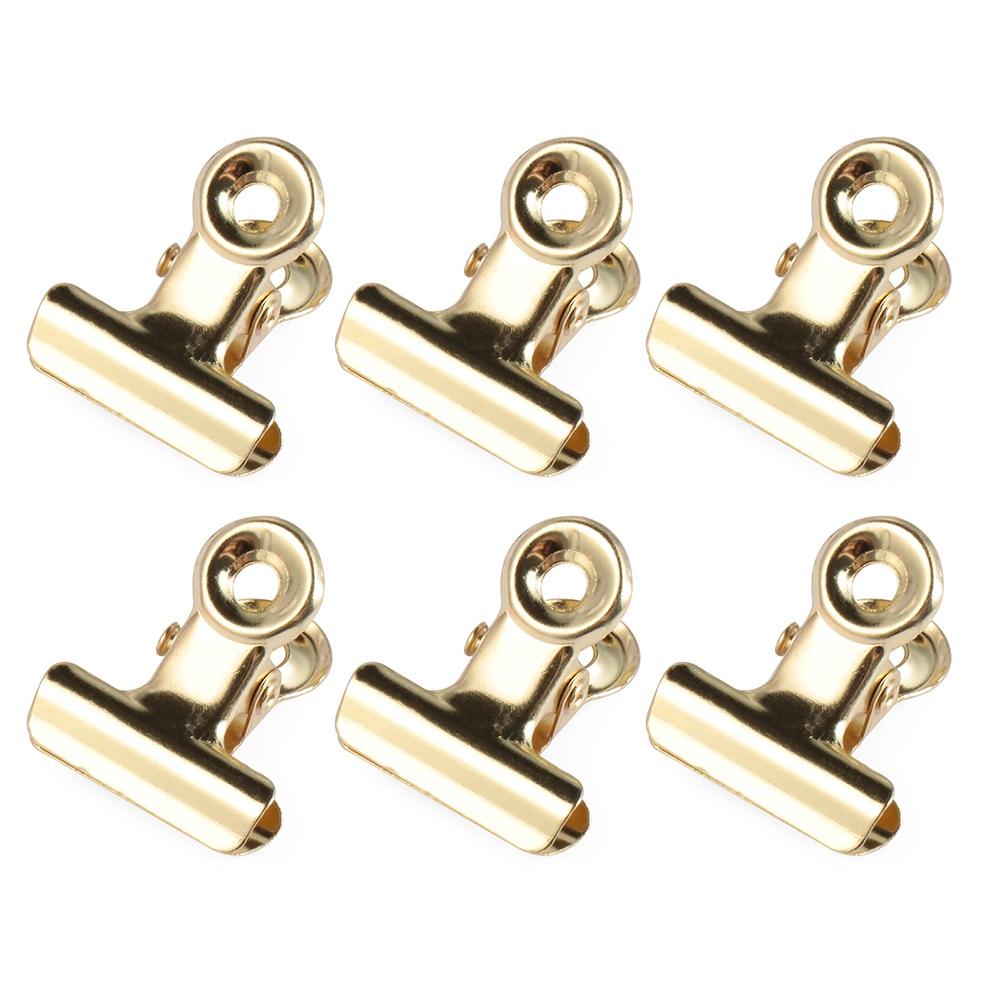6PCS/set Kitchen Food Sealing Bag Clips Stainless Steel Letter Paper Photo File Clamps School Office Calendar Binder Clip