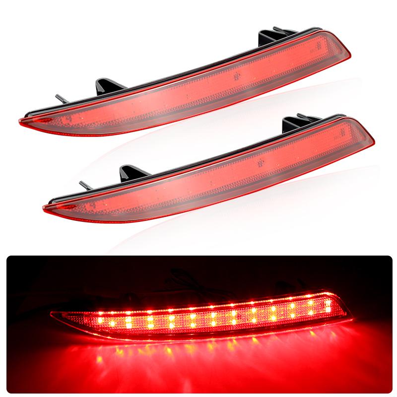 

2pcs Red/Black Lens LED Rear Bumper Reflector Brake Stop Light OEM:13262018 For Opel / Vauxhall Astra J 5 Door Hatch 2010-2015