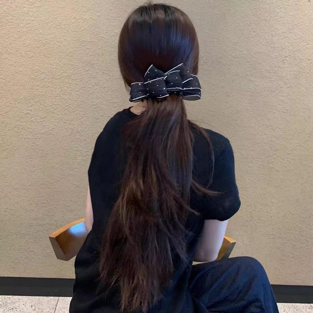 Mesh Tulle Bow Banana Clip Sweet Cute Bow Ponytail Clip Bowknot Hair Clip  Women Hair Accessories