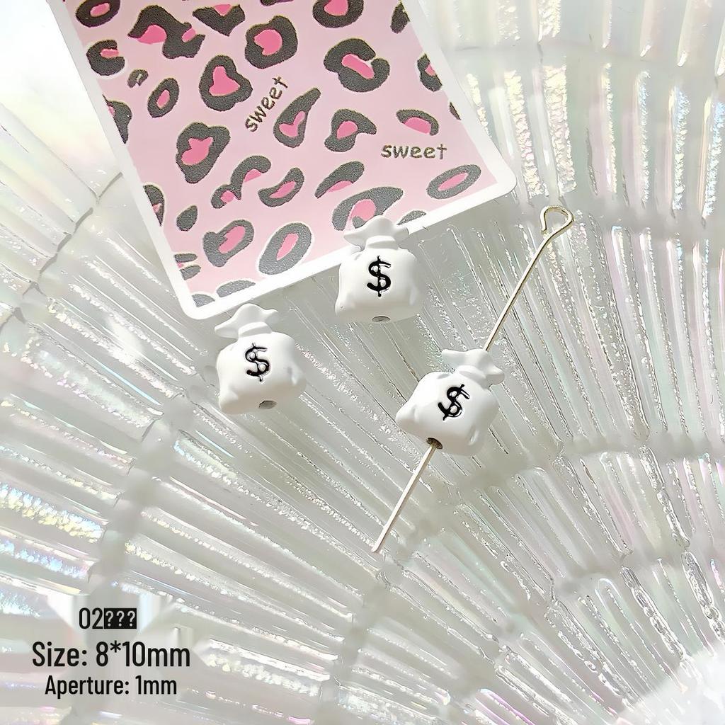 Alloy Heart Bow Milk Tea Beads for DIY Jewelry & Phone Chains