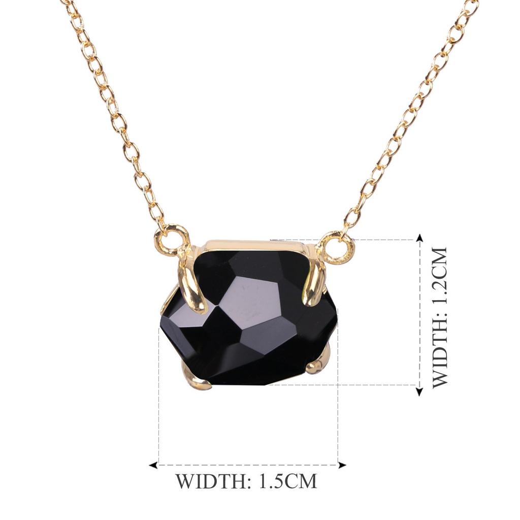 KELITCH Top Crystal Pendant Necklace Fashion Gold Chain for Women Jewelry Gift (Brown Gold)