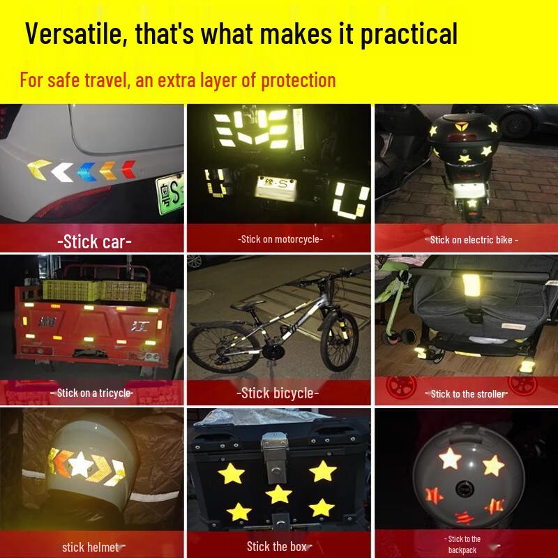 Red Star Reflective Car Decals (100 pcs)