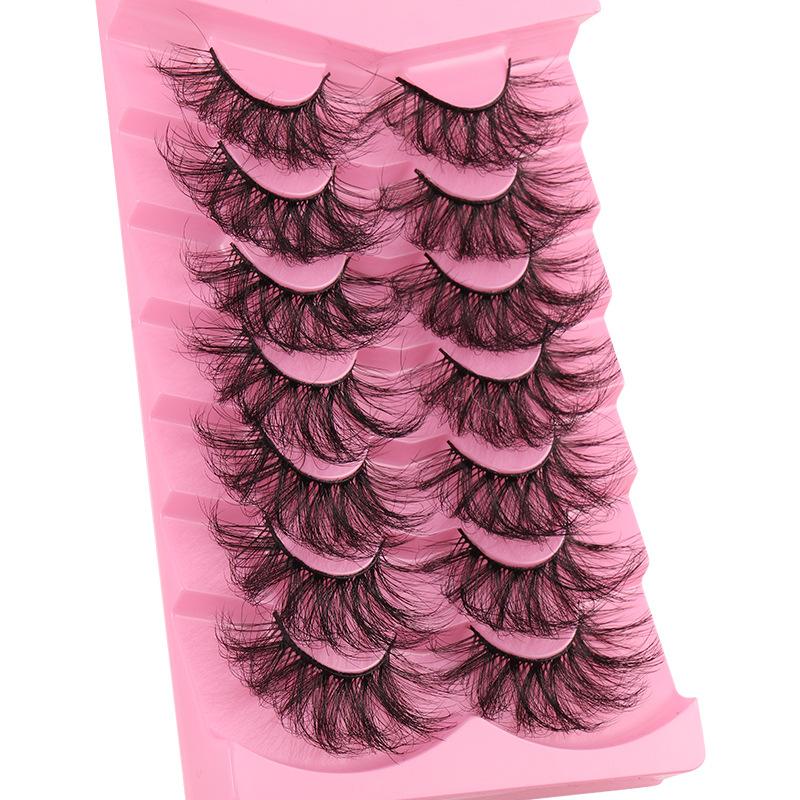 7 Pairs Of Fried Hair High Imitation Mink Hair False Eyelashes Curled Thick Stage Makeup Eyelashes
