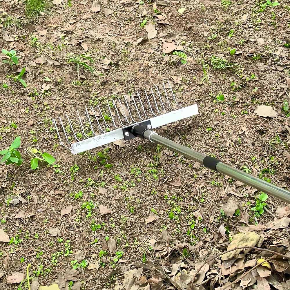 Detachable Grass Rake Agricultural 21 Tooth Cleaning Tools Multi-functional Landscaping Yard Leaf Rake Lawn Weeding Tool