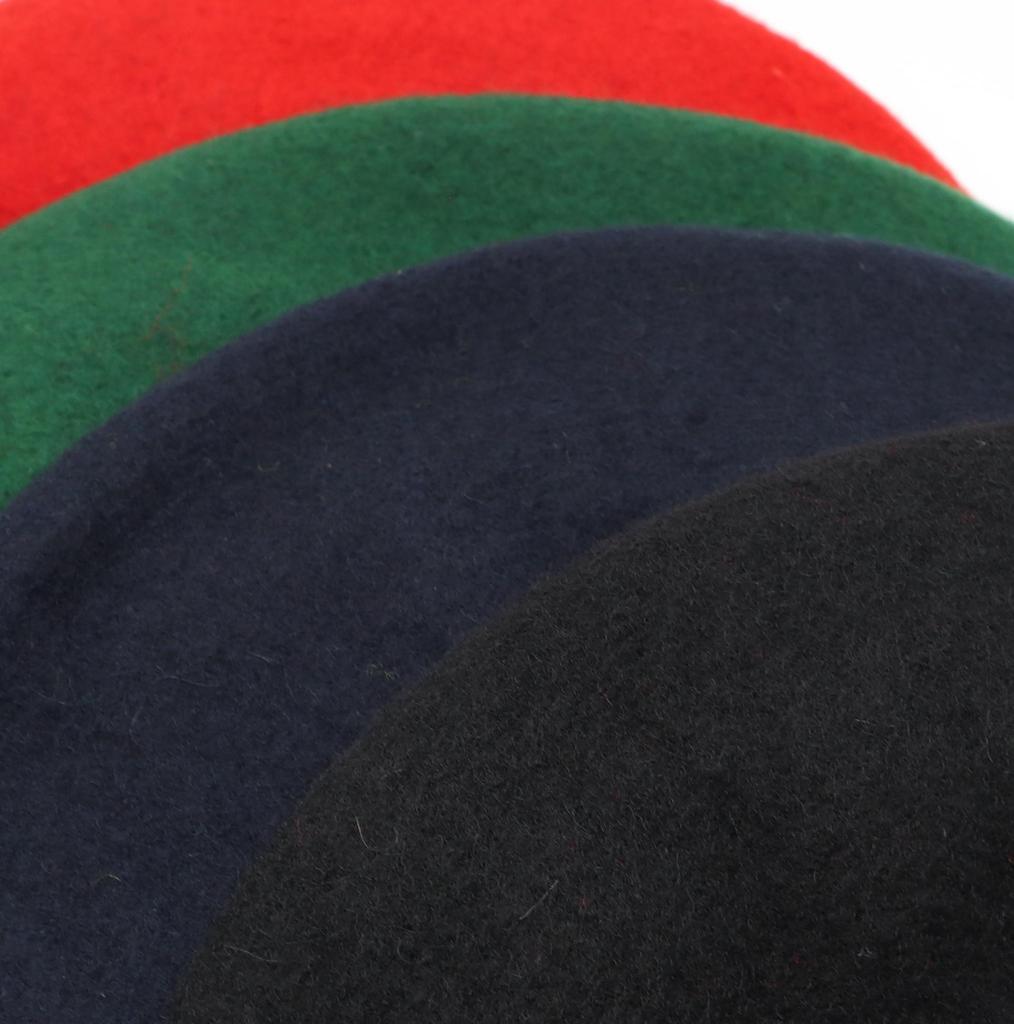 Black Navy Blue Army Green Wool Beret For Unisex Adult