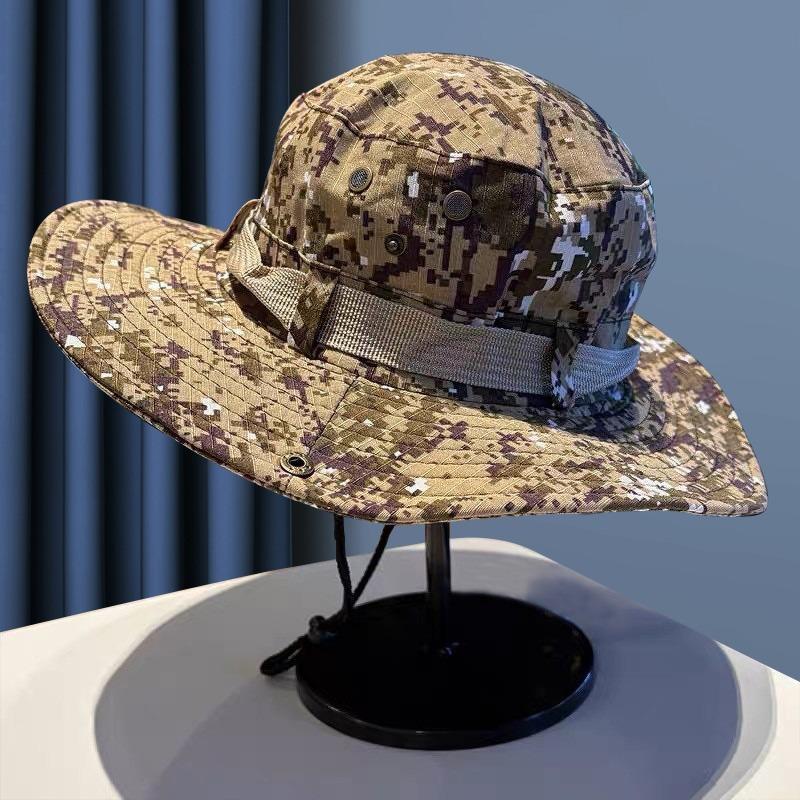 Bucket Hat Men's Tide Summer Outdoor Four Seasons Mountaineering Western Cowboy Hat Sunshade Sun Protection Camping Hat