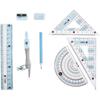 8 Pcs Compass/Math Set for Students with Shatterproof Storage Box, Geometry Set for School, Includes Ruler, Protractor, Compass, Pencil,Pencil