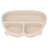 Toddler Soft Silicone Plate Home Dining Room Cute Cartoon Bear Shaped Baby Suction Plate for Snacks