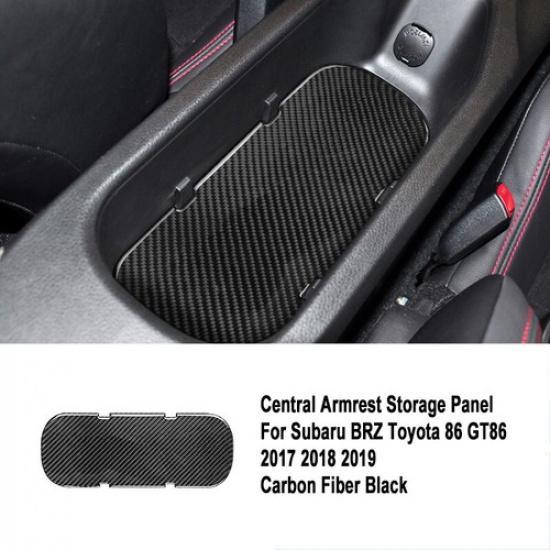 Carbon Fiber Armrest Storage Box Mat Cover For Subaru BRZ Toyota 86 2017-