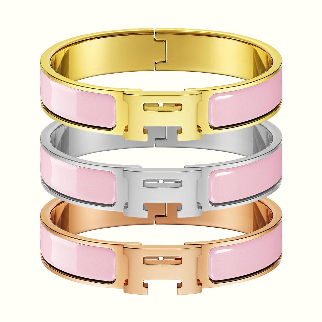 Bracelet classique 2025 avec lettre H, bracelet en émail multicolore, argent 925