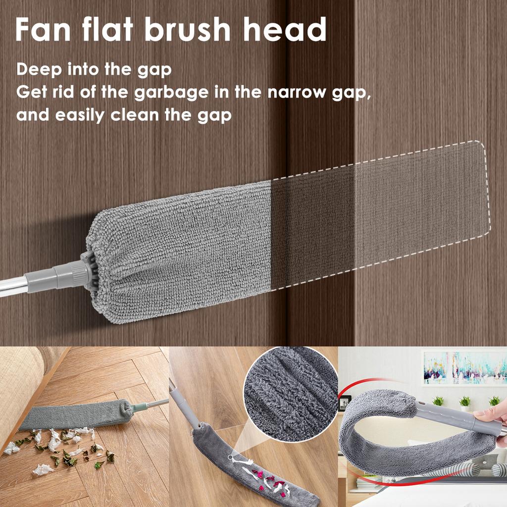 9Pcs Microfiber Feather Duster Brush Set Extendable Telescoping Pole Bendable Chenille Dusters Washable Household Cleaning Tools