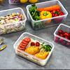 Kitchen Refrigerator Rectangle Transparent Crisper Microwave Heat-resistant Plastic Lunch Boxes Fruit Vegetables Sealed box