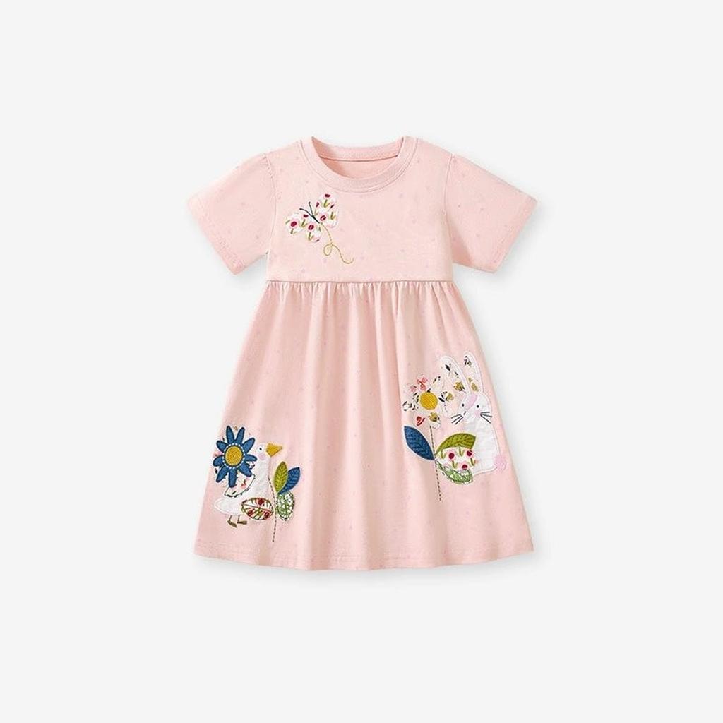 Girls' Cartoon Print Casual Dress - Kids' Cute Princess Dress