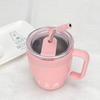 480MLCoffee Cup with Straw Lid Stainless Steel Thermos Mug for Cold Drinks Water Tea Milk Office Outdoor Portable Bottle