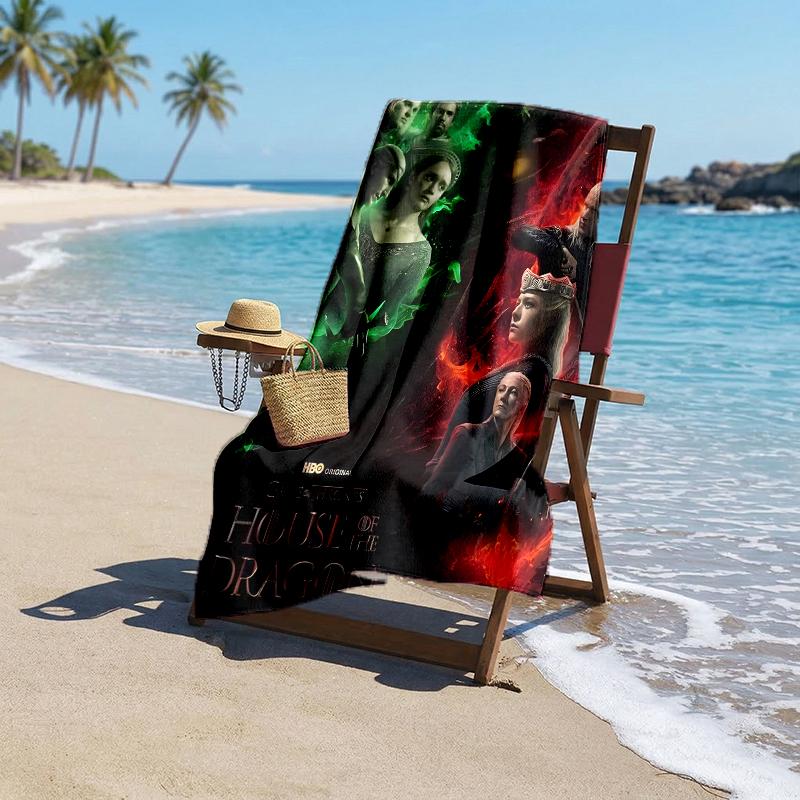 House Dragon Fashion Beach Towel: Ideal for Summer Adventures Soft, Absorbent and Quick Drying Suitable for Swimming and Bathing
