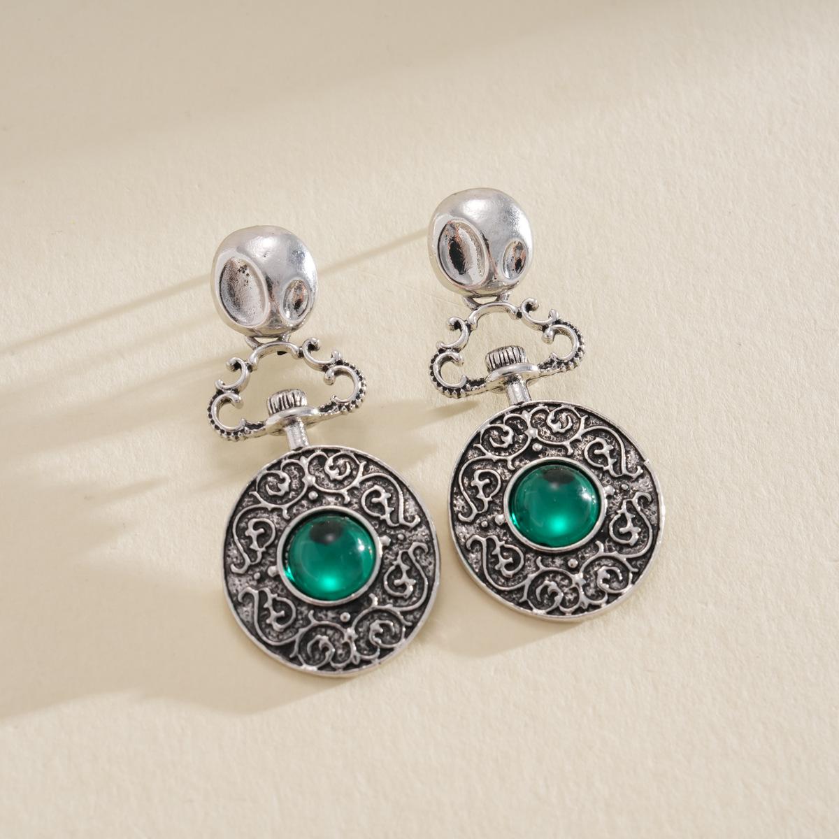 

DIGADAGU Alloy Round Geometric Dangle Earrings New Classic Retro Earrings Women s Daily Zircon Accessories медный