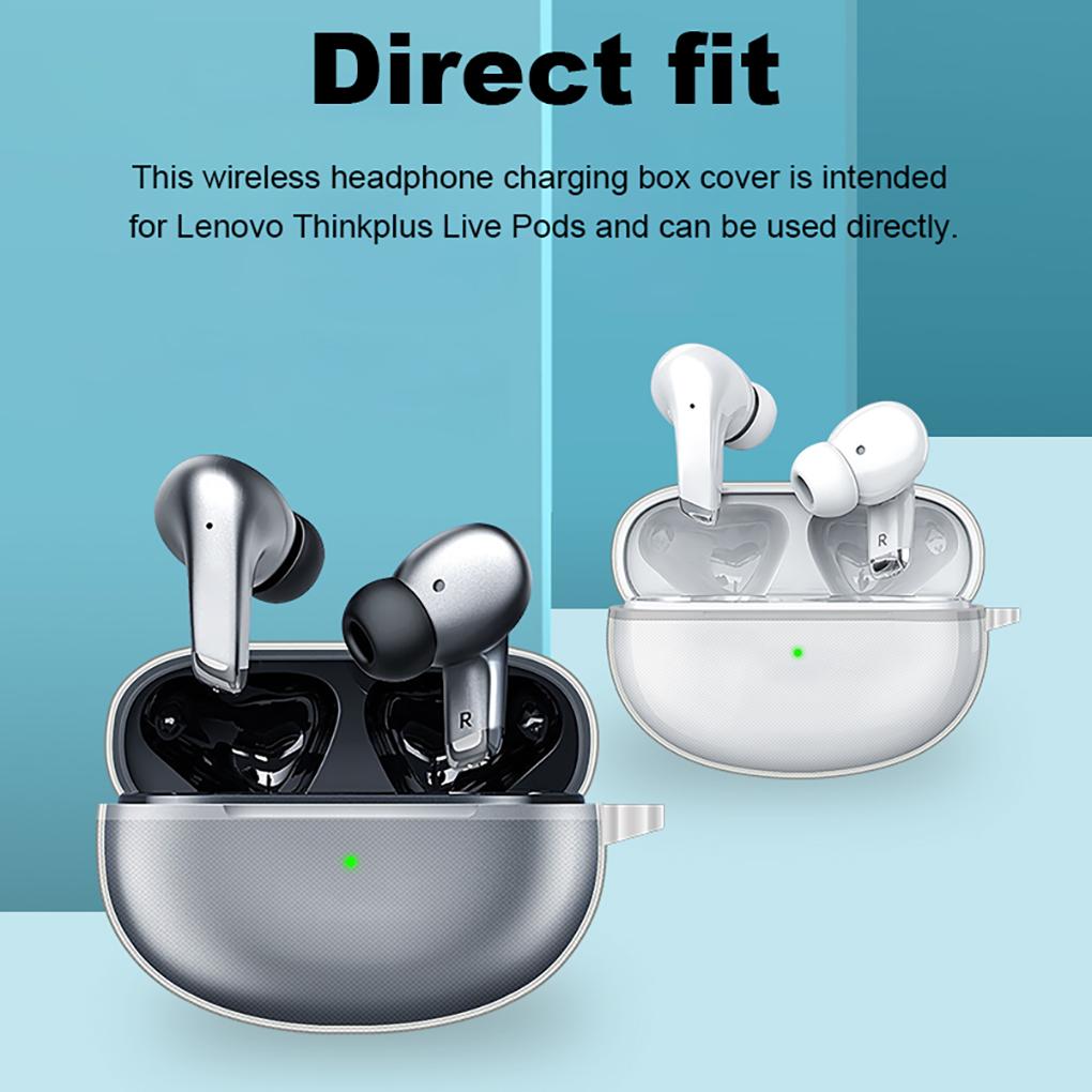 Earphone Charging Box TPU Shockproof Case with Hook Holder Bag Wireless Headphone Transparent Cover Protector Earbuds