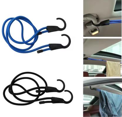 1/3/5PCS Stretch Elastic Adjustable Bungee Cords Hooks Bikes Rope Tie Luggage Car Strap Roof Rack Extra Wide Opening Steel Hook