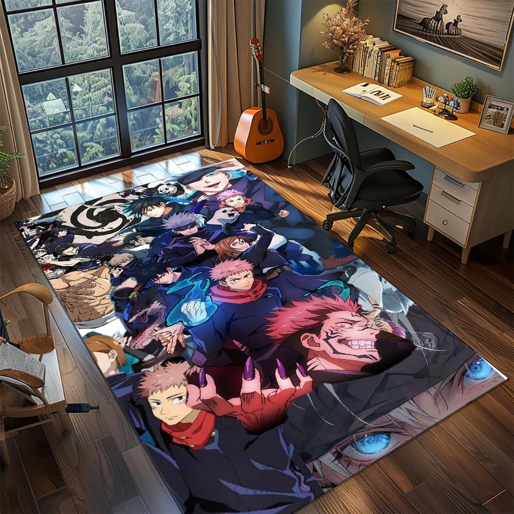 Jujutsu Kaisen Anime Koberec Velký Koberec Protiskluzová Omyvatelná Podložka do Domácnosti Herní Místnost Ložnice Domácí Dekorace -QJY