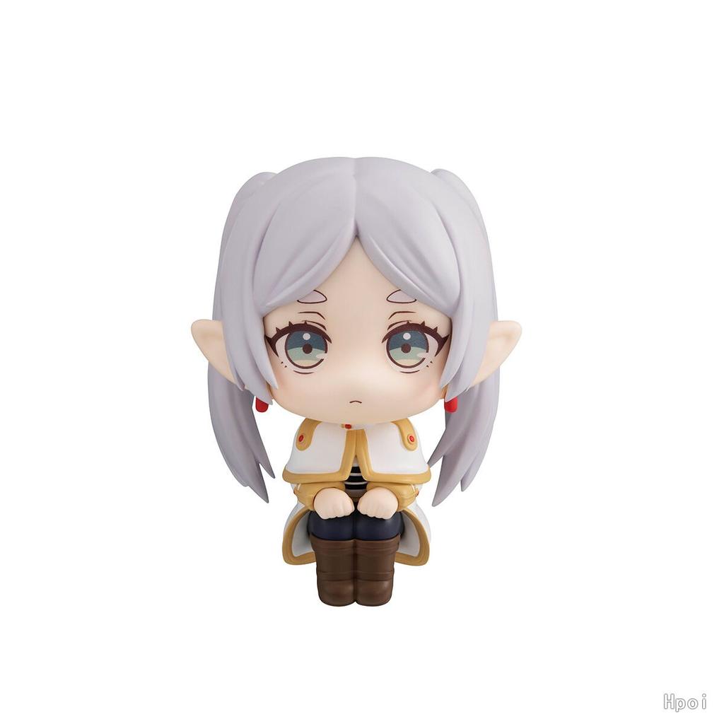 11CM Anime Sousou No Frieren Frieren Figure Look Up Doll Fern Cute Model Sitting Posture Toy Collection Aciton Figure Doll