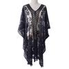 Lace Mesh Bohemian Shawl Plus Size Swimsuit Cover Up Vintage Sunscreen Beach Cover Up  Summer