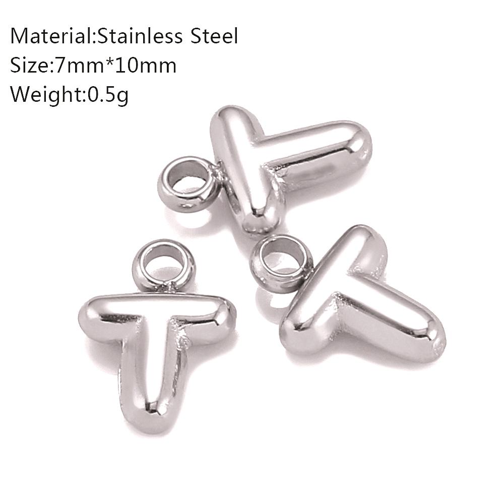 3Pcs Mini Balloon Alphabet Charms Cute Small Initial Bubble English Letter Stainless Steel Pendants DIY Necklace Bracelet Making