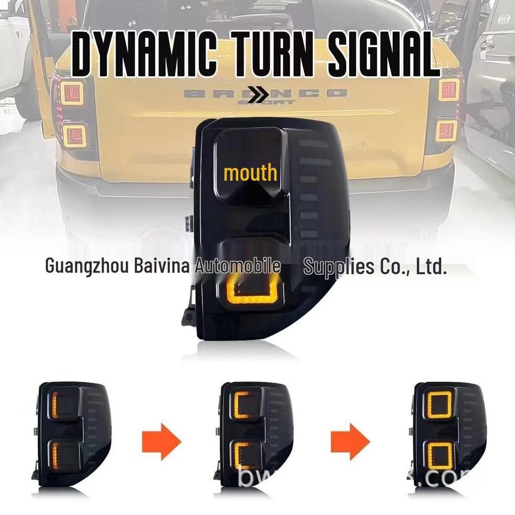Black Tail Light Assembly for 2020-2023 Ford Bronco Sport City Edition