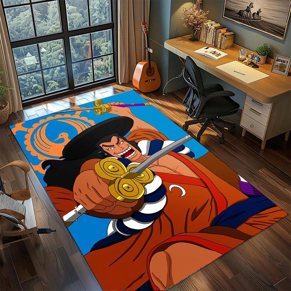 One Piece Wano Country Arc Samurai Luffy  Rug Carpet Large Area Rug Non Slip Washable Floor Mat Gamer Room Bedroom Home Decor