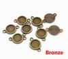 50pcs 8 10mm Inner Size Classic 7 Colors Plated One Sided Double Hanging Simple Style Cabochon Base Setting Charms Pendant