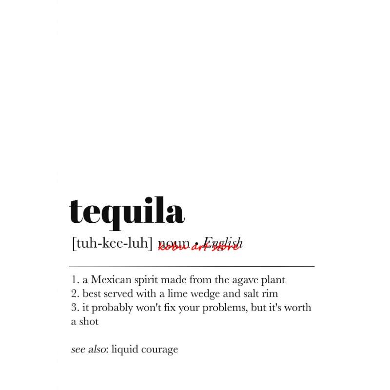 Wine Whiskey Tequila Beer Bourbon Definition Poster Simple Modern Canvas Painting Print Wall Picture for Kitchen Bar Cart Decor